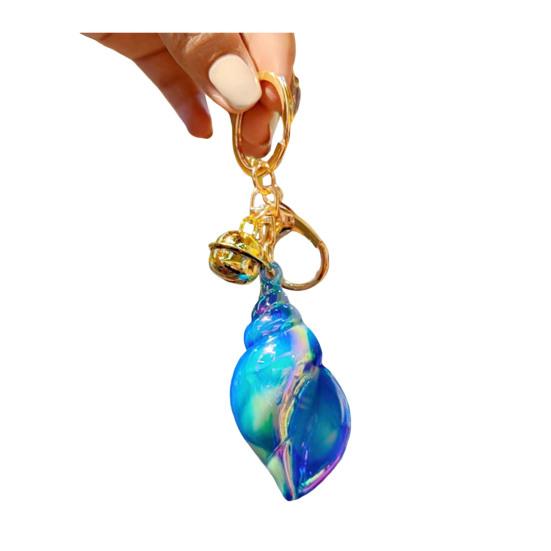 Conch Keychain Ocean Element Healing Colorful Shell Bag Charm Colorful Key Holder Backpack Accessories