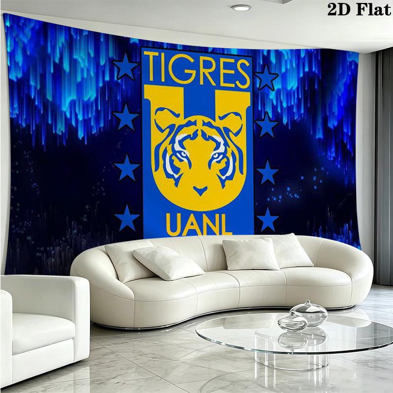 Tigres uanl Wall Tapestry Aesthetic Wall Hanging Printed Fabric Blanket Decorative Tapestries for Bedroom Living Room Home Decor