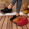 New Large-sized Single Shoes, Round-toed Lace-up Casual Loafers for Women