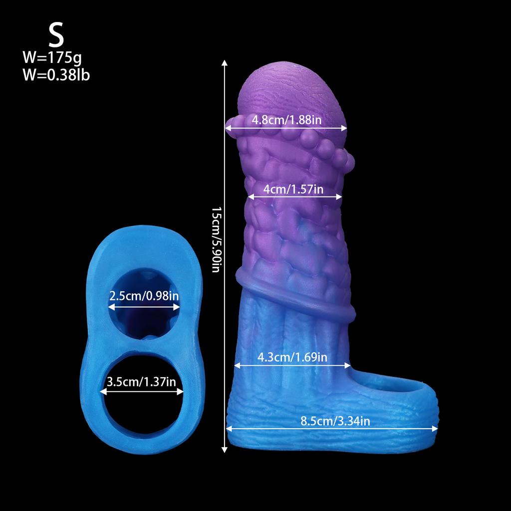 Кольцо на пенис Мужской Реалистичный Рукав на пенис Удлинитель Рукав для члена Увеличение члена Задержка эякуляции Кольцо для члена Многоразовый презерватив Секс-игрушка