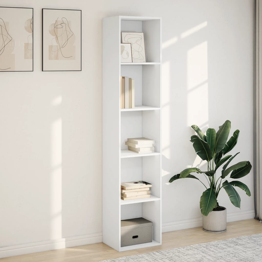 Vidaxl Книжная полка, Белый, 40x30x189 см, Материал: Древесно-стружечная плита