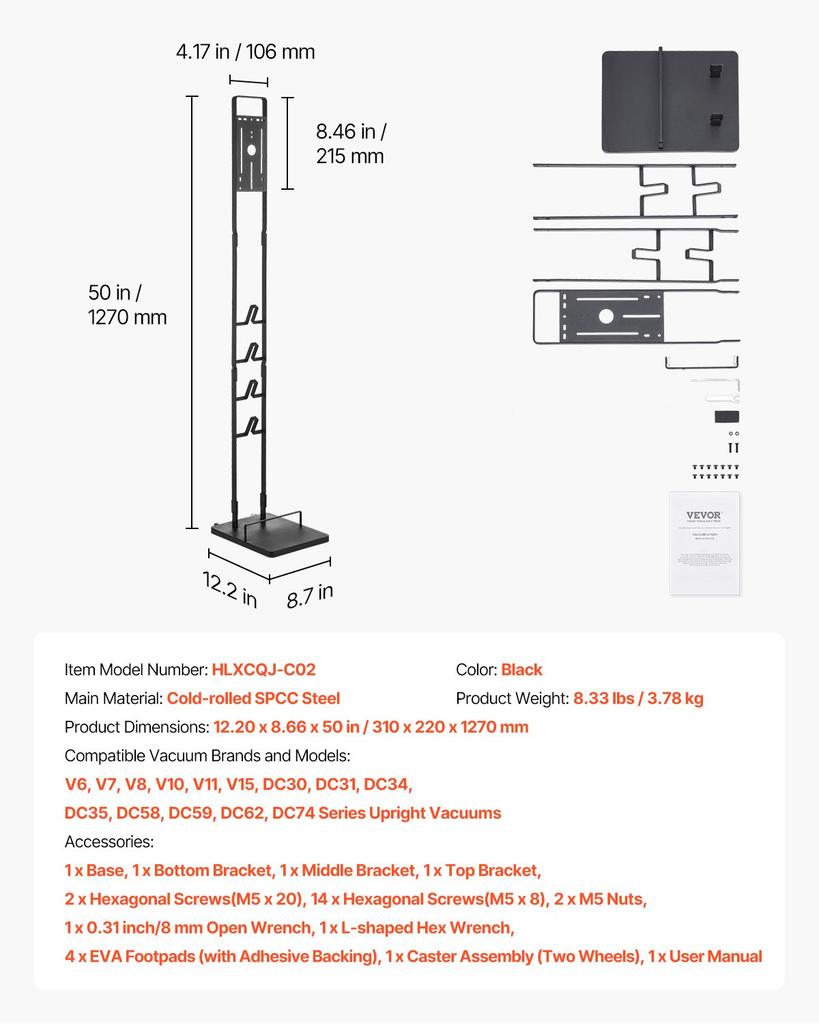 VEVOR Vacuum Stand, Compatible With Dyson V6 V7 V8 V10 V11 V15