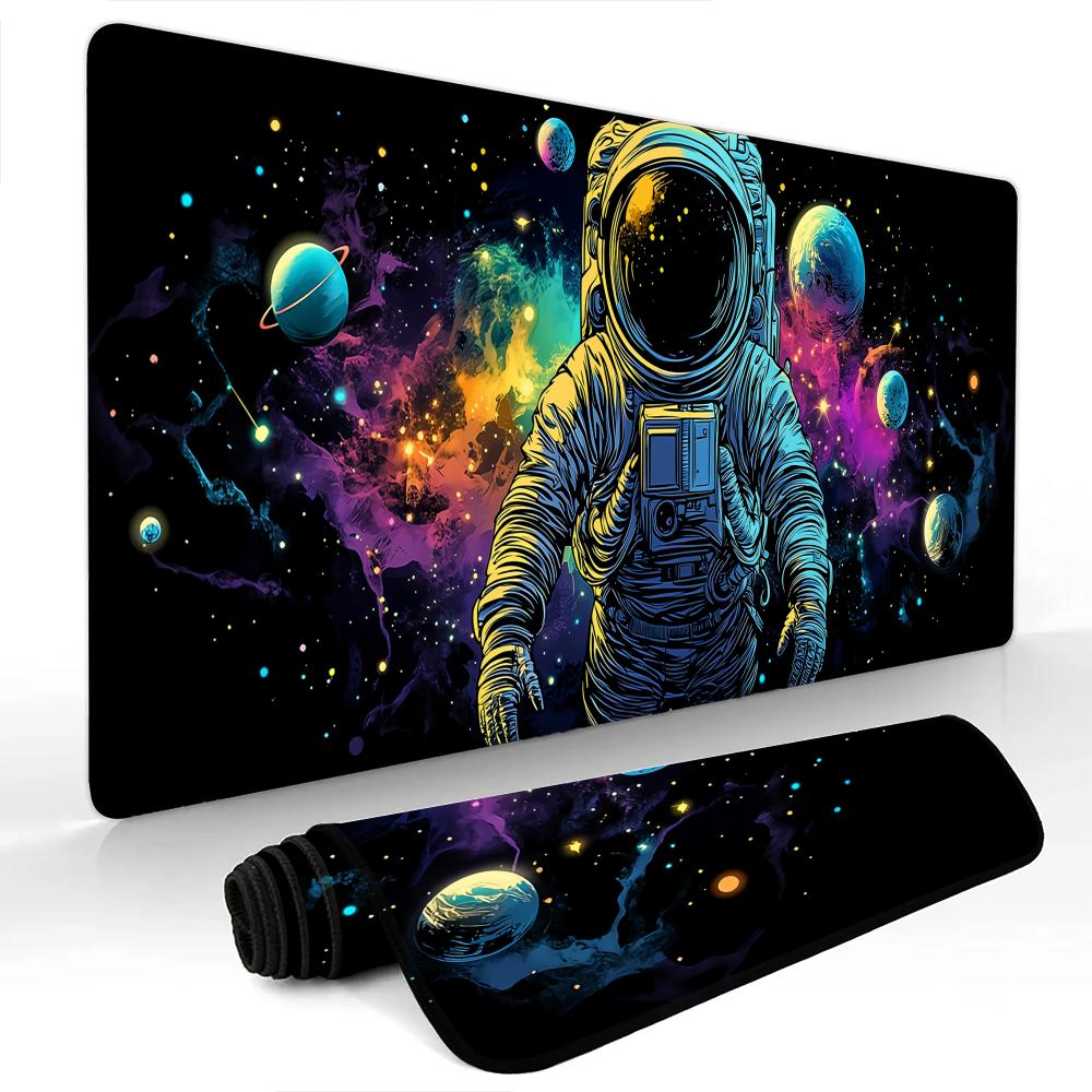 Neonstyle universe and astronaut Mouse Pad Gaming mats NonSlip Desk Mat mouse carpet with Stitched Edge HD printing Office mat