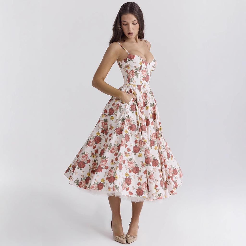 Новое летнее высококачественное платье-принцесса с сетчатым подолом, двухслойное платье на бретелях для женщин