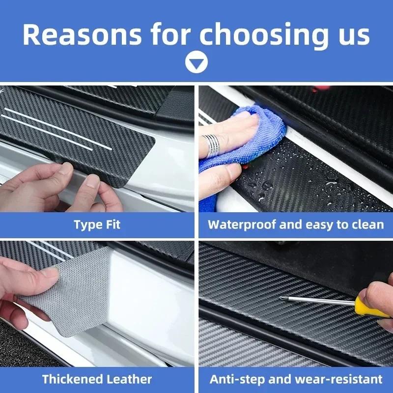 2026 Hot For Renault Interior Stickers For Renault Megane 2 3 4 Twingo Clio Talisman Captur Trafic 4pcs Carbon Fiber Car Sticker Y555