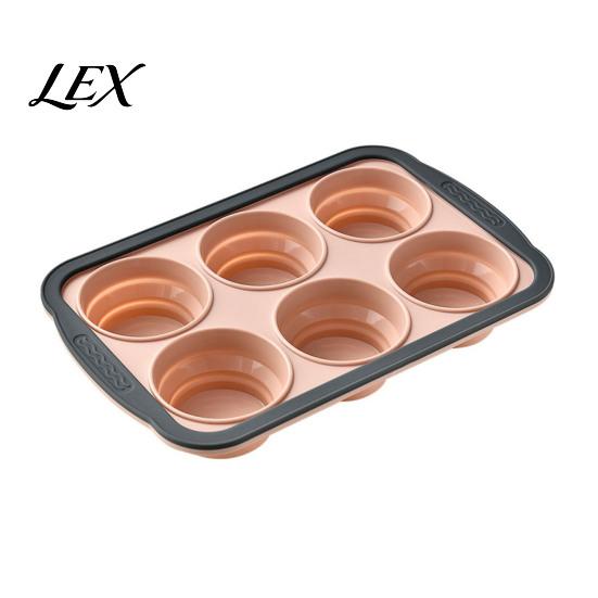 Heat Resistant Muffin Mold Silicone Pan for Baking, 6/12-Cavity Easy Release Cake Reusable Mold, Food Grade Nonstick Cupcake Kitchen Baking