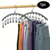 1/2/3 шт. Вешалка для хранения в шкафу с 10 прищепкамиВмещает 40 пар леггинсовЧерная вешалкаКомпактный подвесной органайзер для шкафа