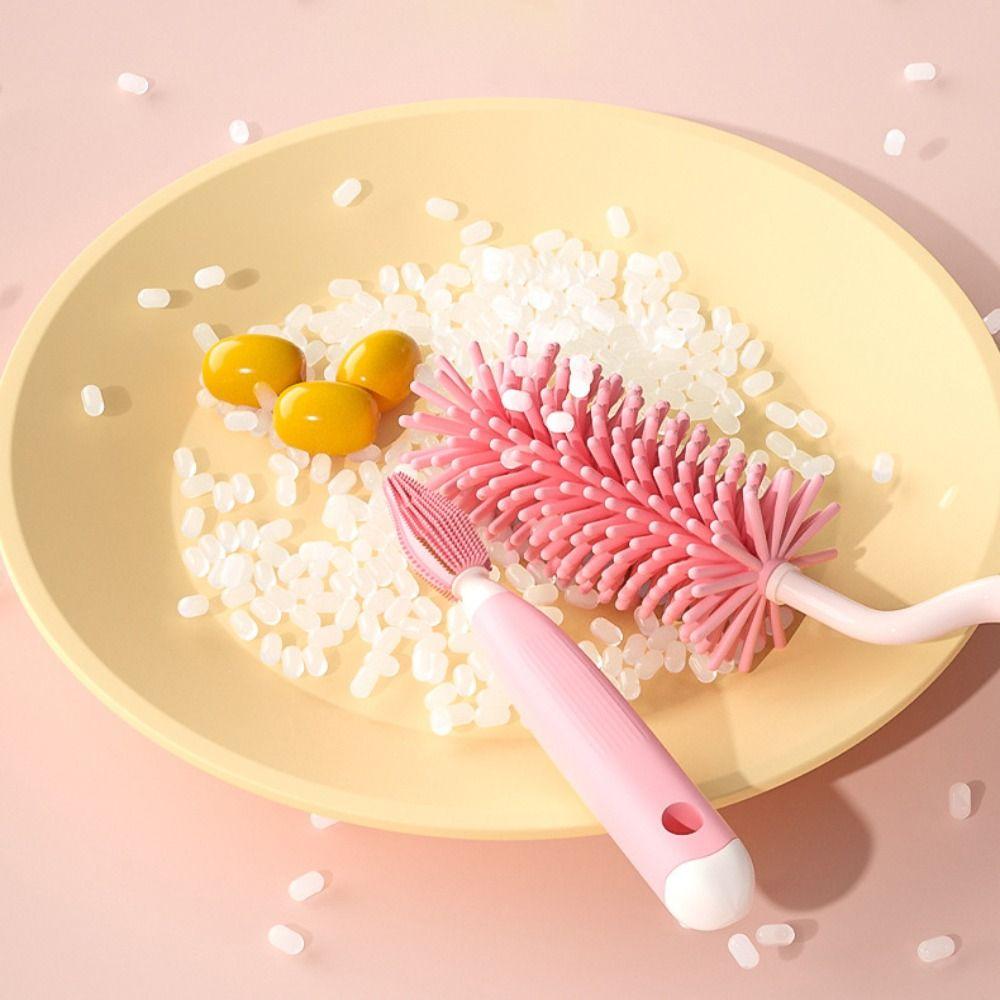 Kitchen Tool Silicone 360 Degree Small Brush Straw Scrubber Baby Pacifier Bottle Cleaning Brush
