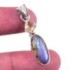Natural Labradorite, Citrine 925 Solid Sterling Silver Gift Pendant 1.50'' B5O52
