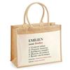 Sac De Plage - PLANETEE - Emilien Définition (jute Avec Poche) - Coton Imprimé En France - Beige - 43x33 Cm