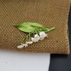 Natural Pearl Calla Lily Branches Vintage Brooches In Pin Costume or Women's Scarf