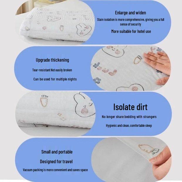Утолщенная одноразовая наволочка для путешествий для двойного или одинарного использования - Защита от загрязнений, Идеально подходит для постельного белья в поезде и отеле