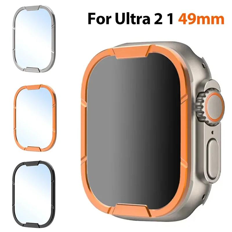 Металлическая рамка из нержавеющей стали + Стекло Для Apple Watch Ultra 1 2 49 мм Защитный бампер Корпус для iWatch Series SE 9 Ultra2