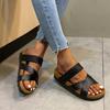 Women's Slippers Summer New 2024 Woven Retro Cross Tie Slingback Flip Flops Casual Open Toe Platform Beach Non-slip Slides Mujer