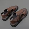 2024 Men's Sandals Summer Breathable Comfortable Beach Shoes Cowhide Slippers Men Cowhide Business Casual Beach Shoe and Sandals