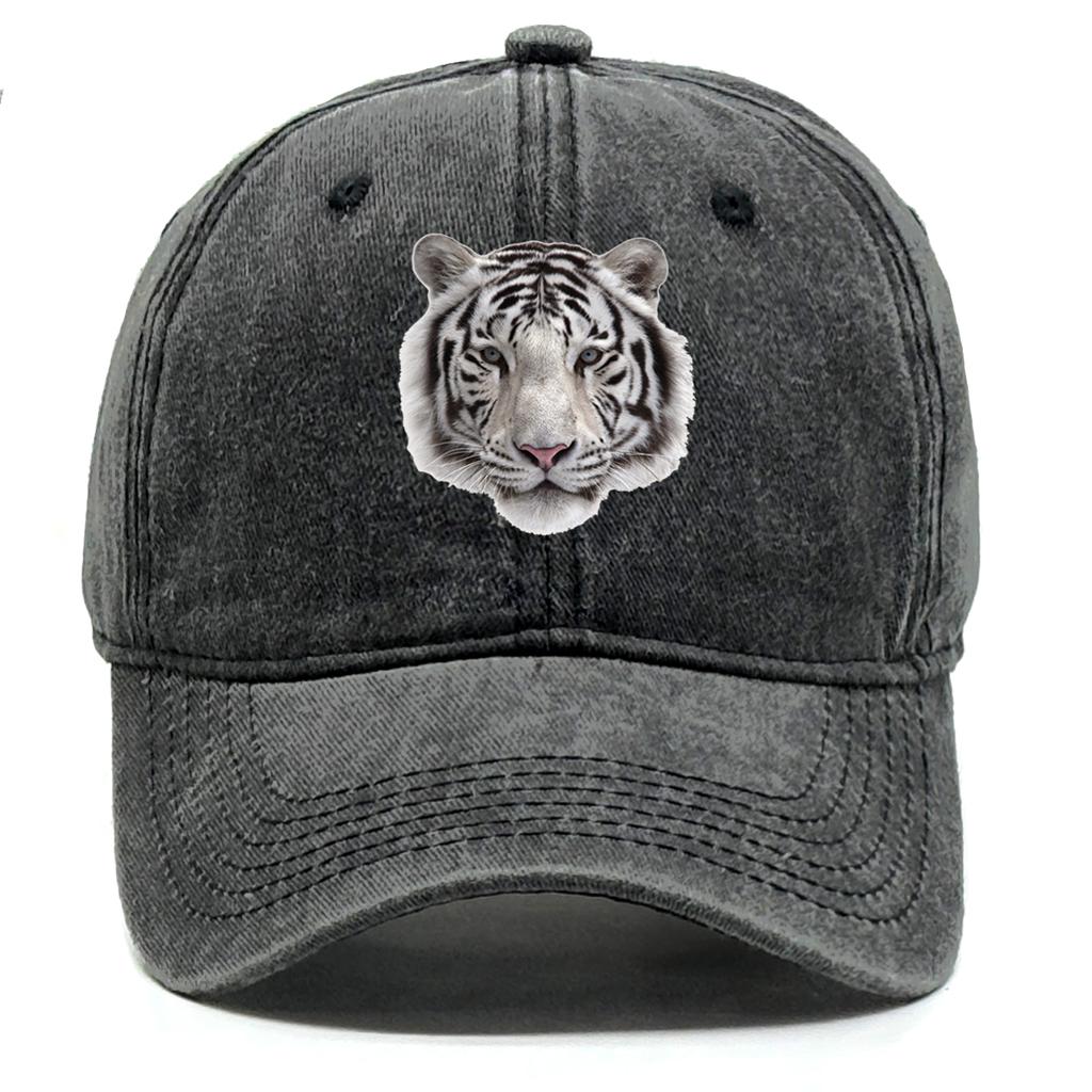 Tiger Head Print Adjustable Caps HD Animal Heads Man's Cap Casual Vintage-Inspired Snapback Baseball Hat One Size Fits All