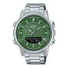 Casio Водонепроницаемость 50 метров Кварцевый Стальной ремешок 51.9*47*12мм тот же стиль для мужчин и женщин зеленый циферблат AMW-880D-3AV