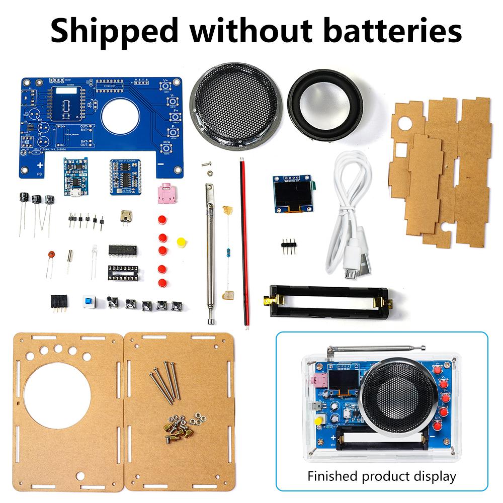RDA5807 Radio DIY Kit OLED Display FM 87-108MHZ Radio Module Electronic Welding Assembly with Automatic Search/storage Function