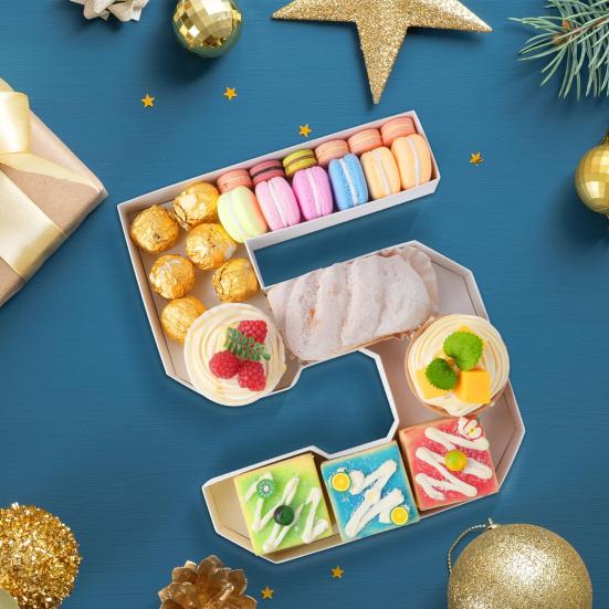 2025 Graduation Charcuterie Number Box 10" Fillable Cardboard Letter Tray Chocolate Candy Cake Box for Grad Party Supplies