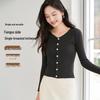 Women's Lightweight V-Neck Long-Sleeve Knit Top