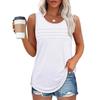 Женский летний жилет без рукавов рубашка платье повседневная свободная рубашка низкий круглый вырез топы женская одежда