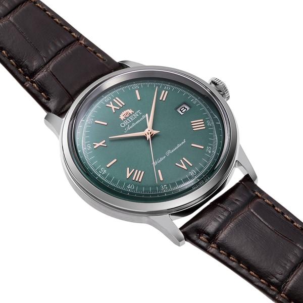 Orient Мужские автоматические часы Bambino Classic, RN-AC0023E, Зеленый циферблат с солнечным лучом, Куполообразное стекло, Японский механизм, Гарантия производителя, Совершенно новые
