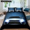Race Car King Queen Duvet Cover Cool Speed Racing Bedding Set Teens Men Black Sport Car Quilt Cover Polyester Comforter Cover