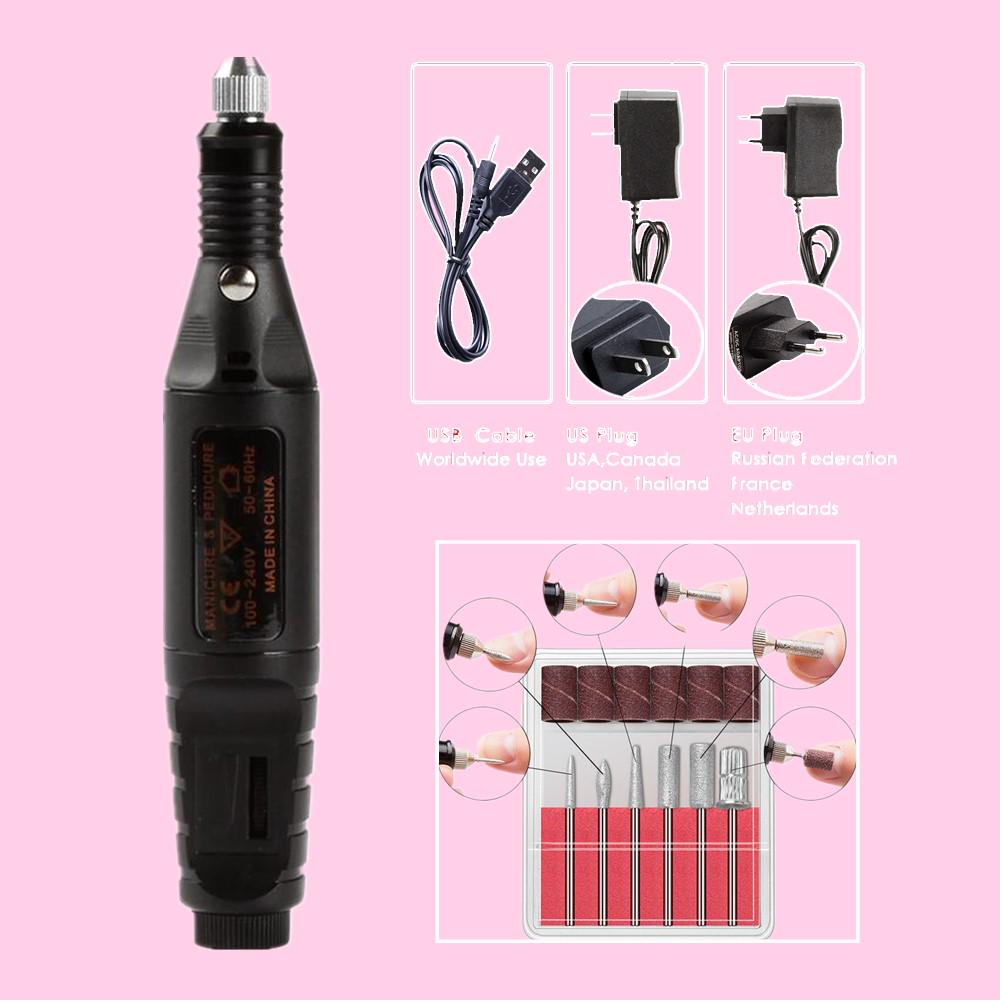 Electric Nail Art Pen Salon Manicure Pedicure Drill File Polish Tool EU US Plug Fashion