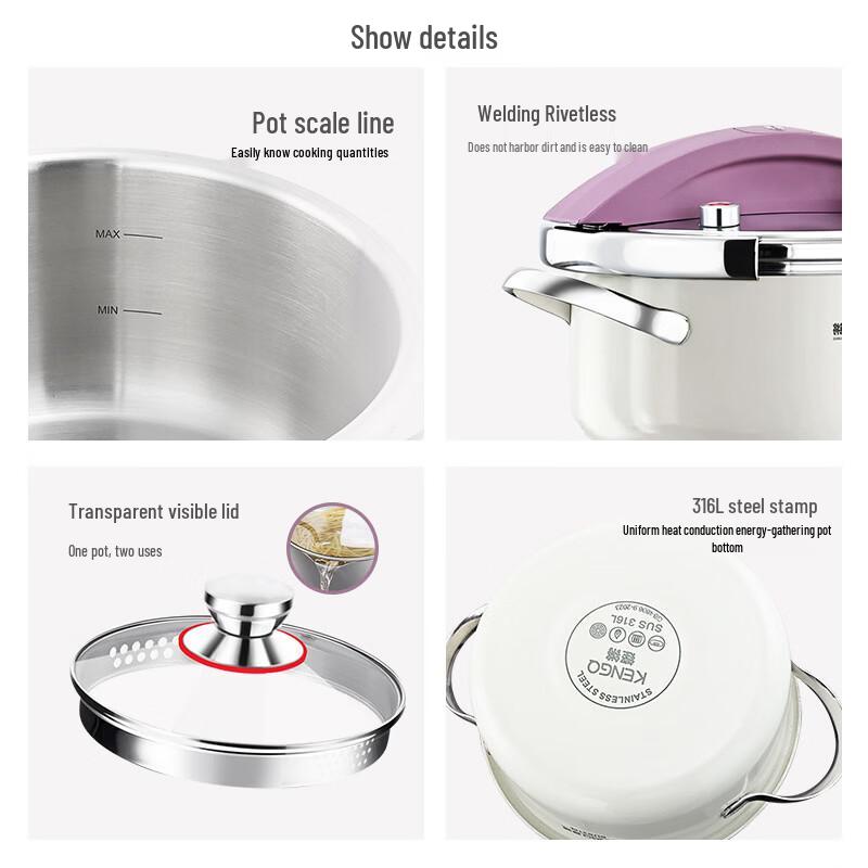 OLOEY 316 Stainless Steel Pressure Cooker