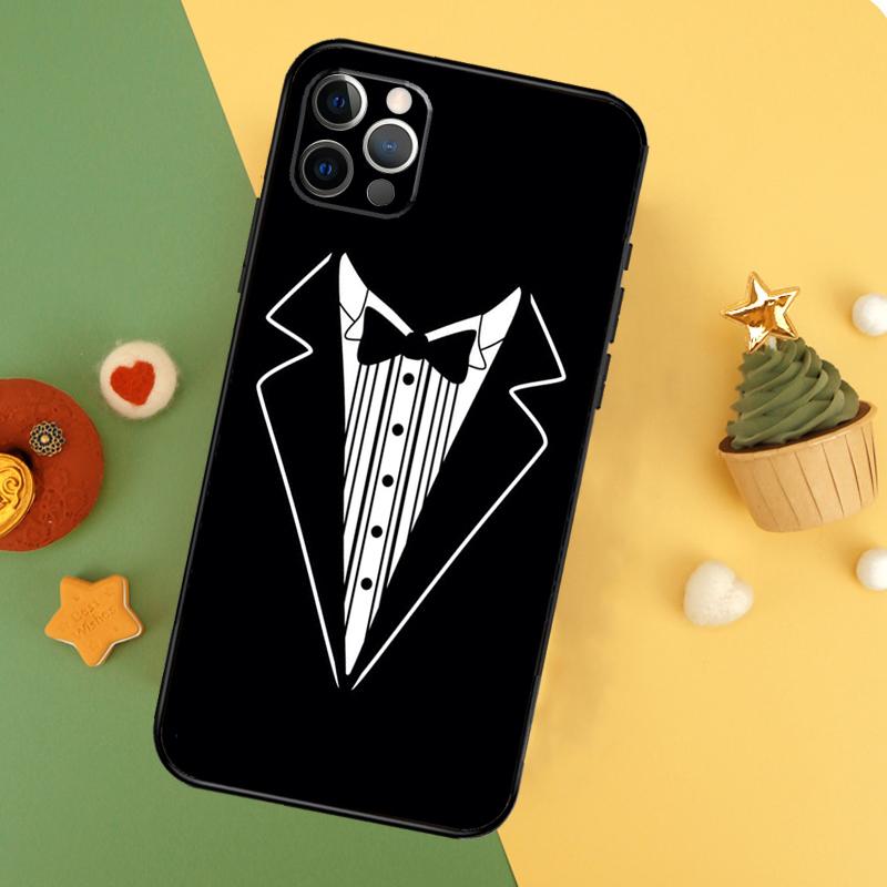 Suit and Tie Phone Case For iPhone 17 16 16E 15 14 12 11 13 Pro Max 12 13 Mini 17Air Shockproof Cover