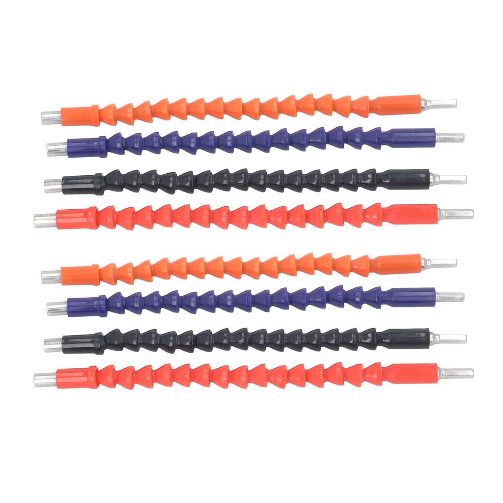 8pcs Flexible Shaft Extension Bits 295mm Bendable Hex Soft Shaft Drill Bit for Computer Chassis