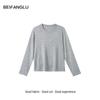 Women's Luxury Soft Cashmere Blend Knitwear - Versatile Round Neck for Spring/Summer