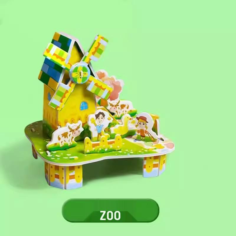 3D Пазл Модель Дома DIY Развивающая Игрушка для Детей 3-6+ лет