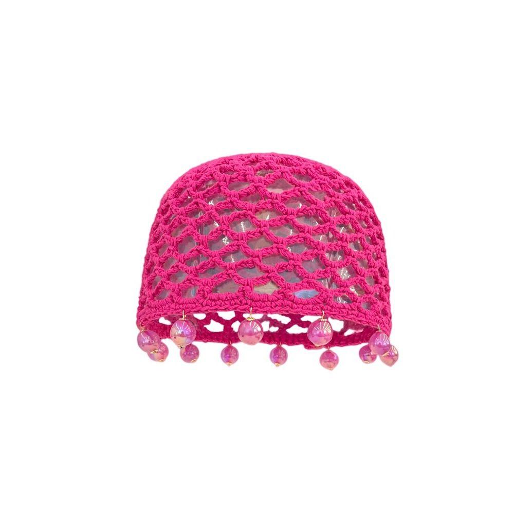 Round Beads Crochet Hollow Tassels Knitted Hat Bohemian Style Ethnic Style Hat Outdoor