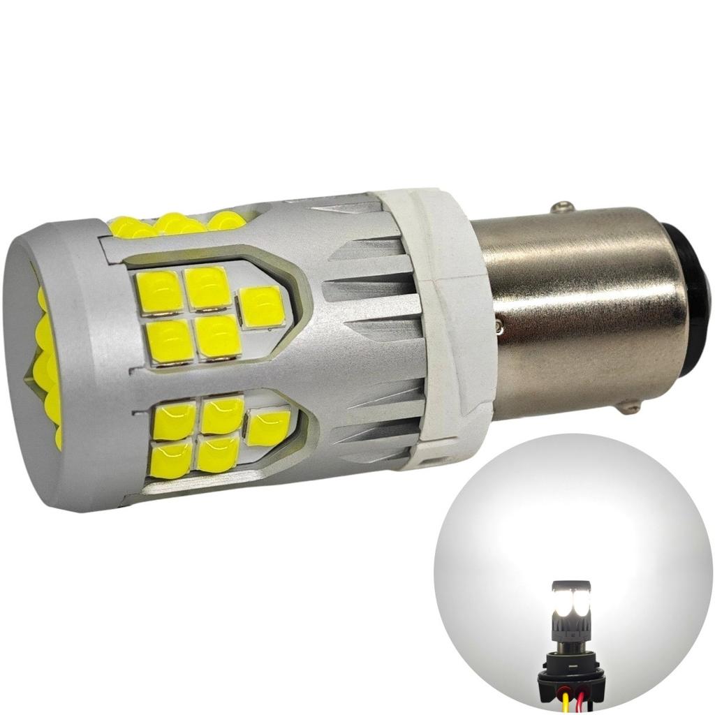 2 Pcs P21/5W LED Bulb BAY15D 10-50V No Error 3000lm White Off-Road