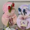 With Handle Single Bouquet Bag Heart Flower Wrapping Bag Flower Packaging Bag for 5PCS Party Decor