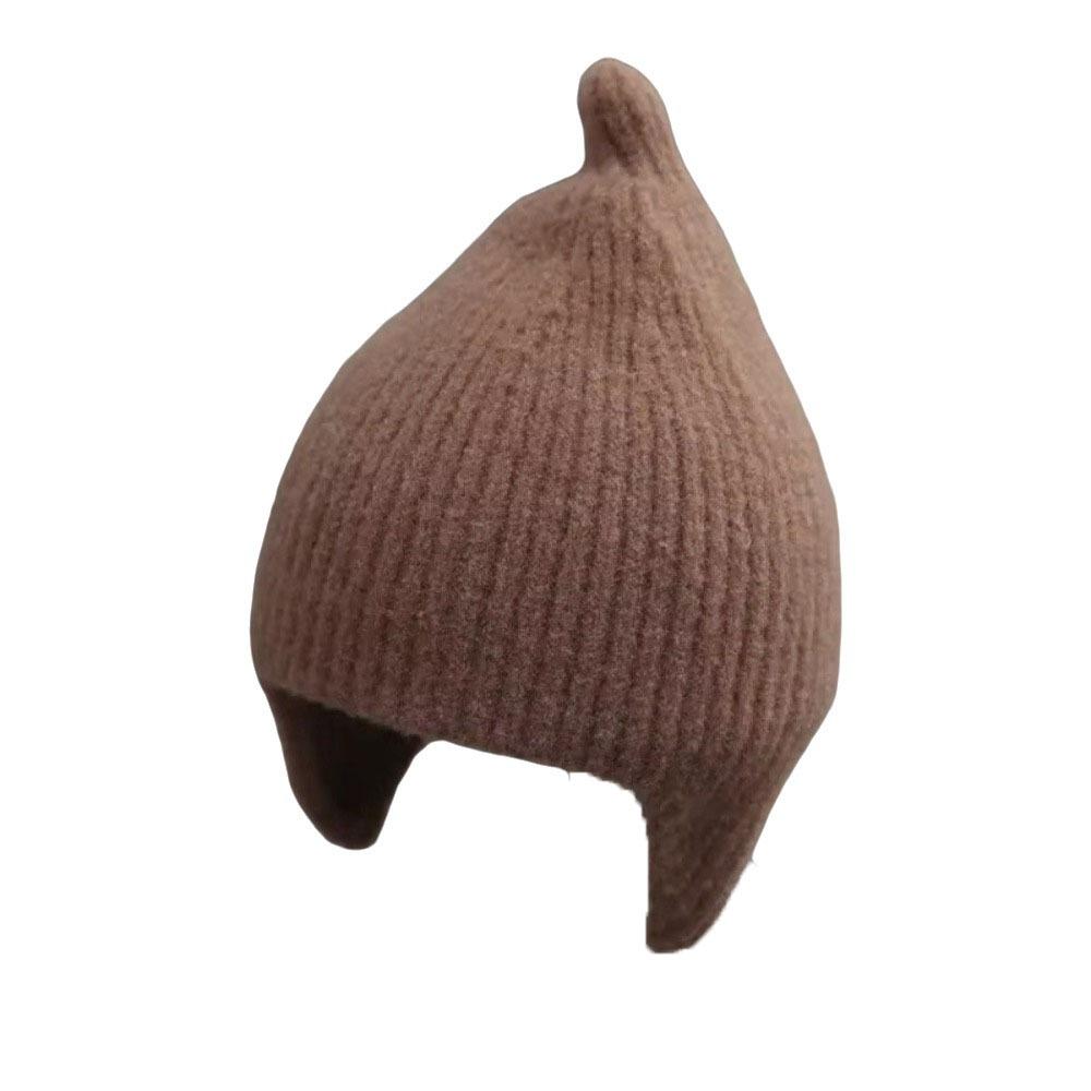Knitted Kids Beanie Hat Solid Color Toddler Pullover Hat Casual Ear Protection Hat Daily Wear