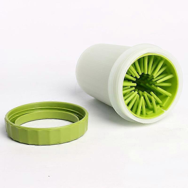Pet Paw Washer Soft Bristles Deep Cleaning Portable Dog Cat Foot Cleaner Cup for Travel Camping Home Small Green