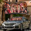 Funny Flamingo Driving Sun Visor Aluminum Foil Windshield UV Protection Heat Insulation Cover Foldable Reusable Sun Visor Shade