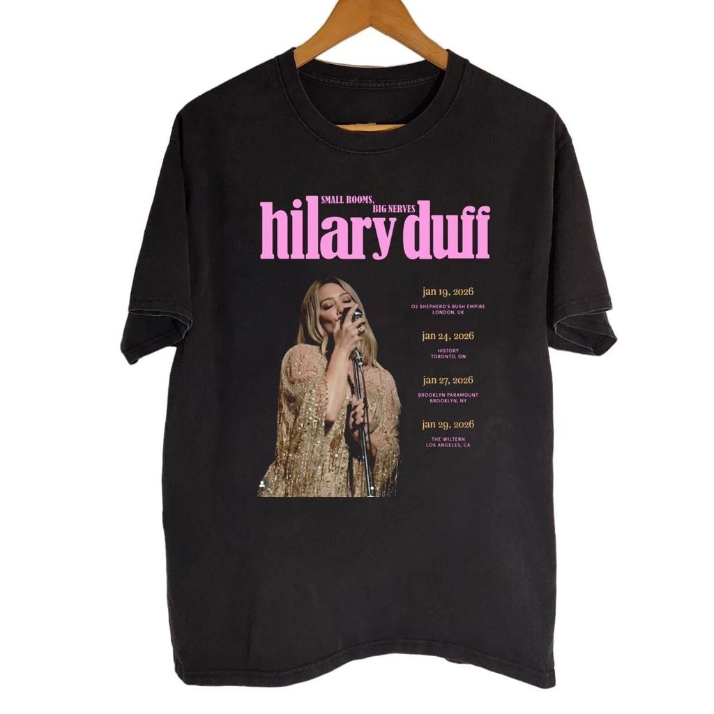 New Rare Hilary Duff On 2026 Tour Black S to 5XL Unisex Shirt SN681