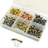 480/500Pcs Push Pin with Clear Plastic Box Metallic Color Round Ball Head Cork Bulletin Board Whiteboard Wall Map Photo Fixing Thumbtack Office