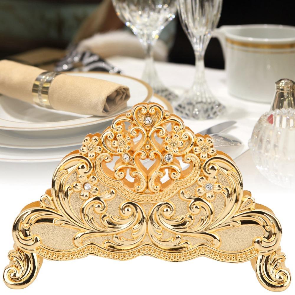 Zinc Alloy Paper Napkin Holder Vintage Desktop Tissue Rack Table Decor Indoor Outdoor Decor