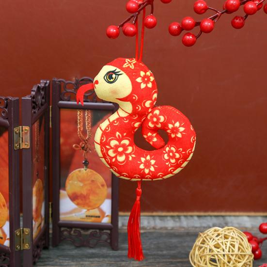 Chinese Style Snake Plush Doll Year of The Snake Mascot Toy Cute Zodiac