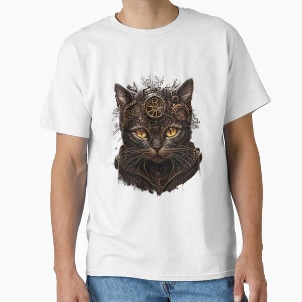 Steampunk Cat 2 Classic TShirt Made In UsaAus TShirt S2xl