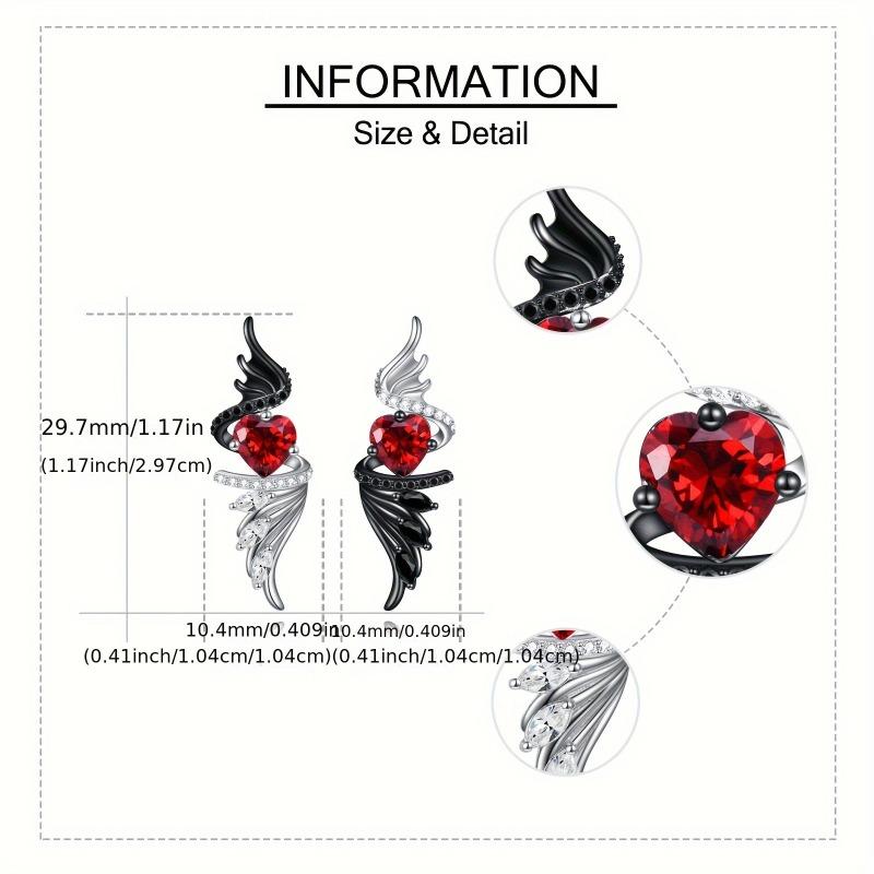 Angel Devil Earrings Demon Angel Wings Black White Drop Earrings Jewelry Neutral Style Jewelry Suitable For Daily Travel Wear