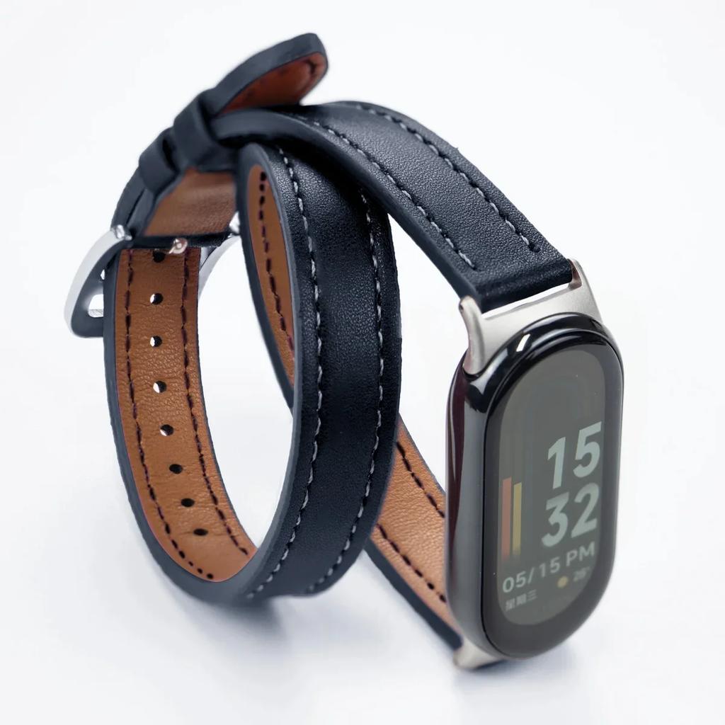 Для Mi Band 8 Ремешок Кожаный ремешок Для Xiaomi Mi Band 9 Ремешок на запястье Correa Часы Замена Miband 9 NFC Спортивный браслет Pulseira