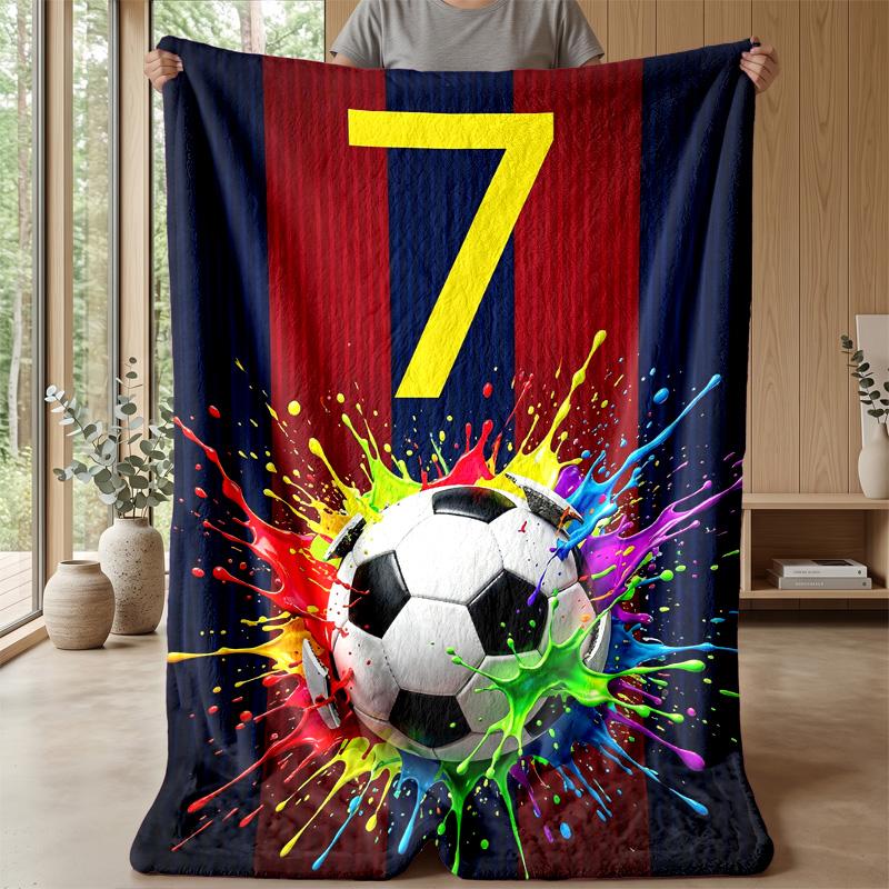 Neon Soccer Kingdom Theme blanket Lightweight Warm Flannel Blanket Decorative Throw Blanket for Home Decoration
