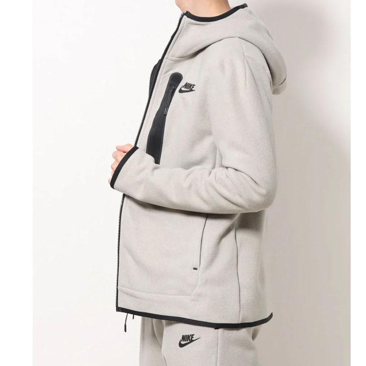 Nike Сплошной цвет с принтом логотипа, толстовка с капюшоном на молнии, толстовка с длинными рукавами, мужские топы, галечно-серый цвет, DQ4802-016