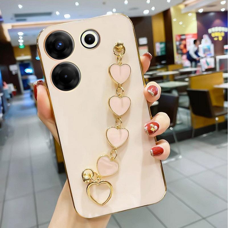 Чехол для телефона с ремешком на запястье для Tecno Camon 20 Pro 19 Neo 18 18P 18T 16 15 TECNO POVA 4 Neo 2, мягкий тонкий чехол-браслет