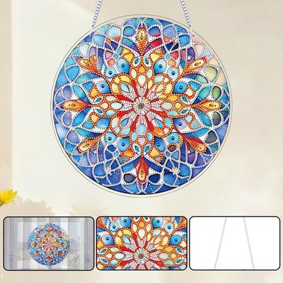 Цветы Птицы Бабочки DIY 2D Плоские Акриловые Алмазная Живопись Украшения Двусторонние Стразы 24 см для Взрослых Дом Сад Настенное Украшение